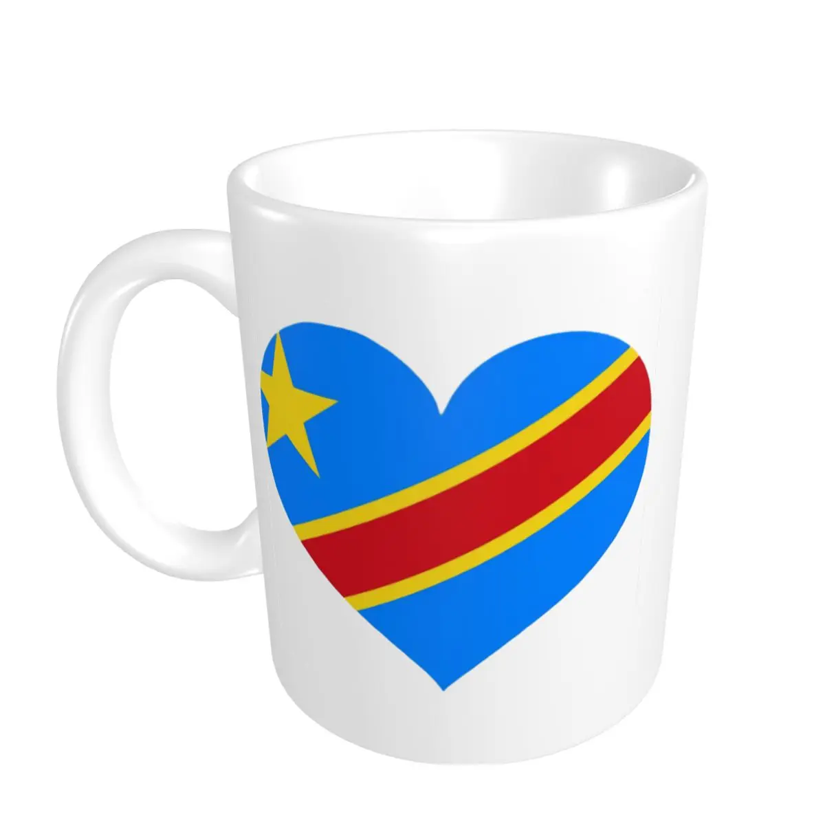 Промо Уникални Чаши с Флага на Демократична Република Конго в форма на Сърце, Онази R300 ЧАШИ халби за Бира с Принтом