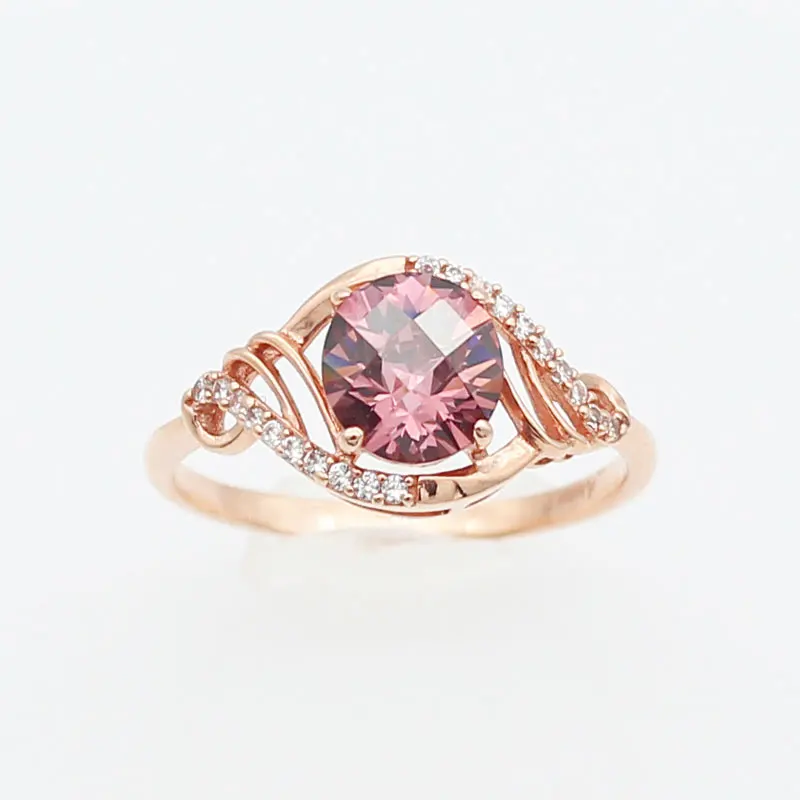 585 лилава злато 14 До rose gold розово набор от скъпоценни камъни crystal зехтин годежни пръстени за двойки деликатен дизайн изискани луксозни бижута
