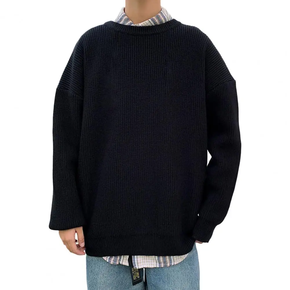 Корейски Модни Пуловери, Мъжки Есенни Обикновен Вълнен Пуловер С Кръгло Деколте И Дълъг Ръкав, Оборудвана Вязаный Пуловер, Мъжки Пуловер пуловер Изображение 0 