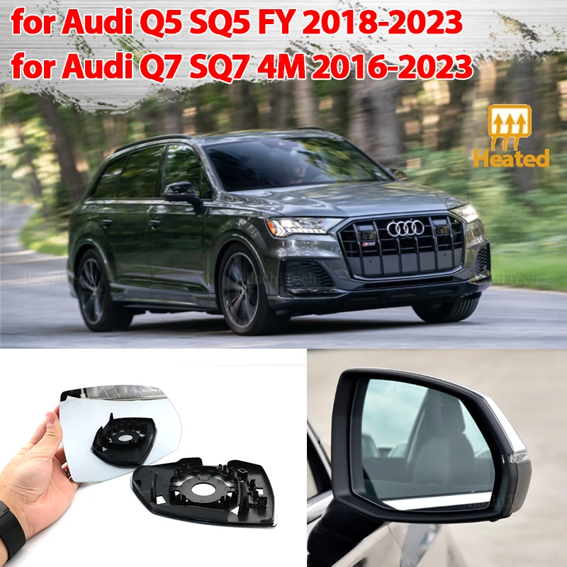 Лявото на Дясното Крило Огледално стъкло С Подгряване От Страна на Водача и Пътника За Audi Q5 Q5L SQ5 ФГ 2018-23 Q7 SQ7 4M 16-23 наляво или надясно