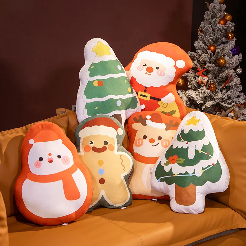 Коледна атмосфера, Празнични подаръци от Kawaii Дядо Коледа, Снежен човек, Коледни Памучни Плюшени играчки Добри семейни бижута