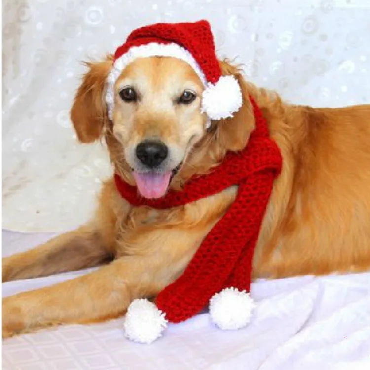 Коледна вязаная шапка ръчна изработка loveliness за домашни котки и кучета scanf red hat cap HC-103