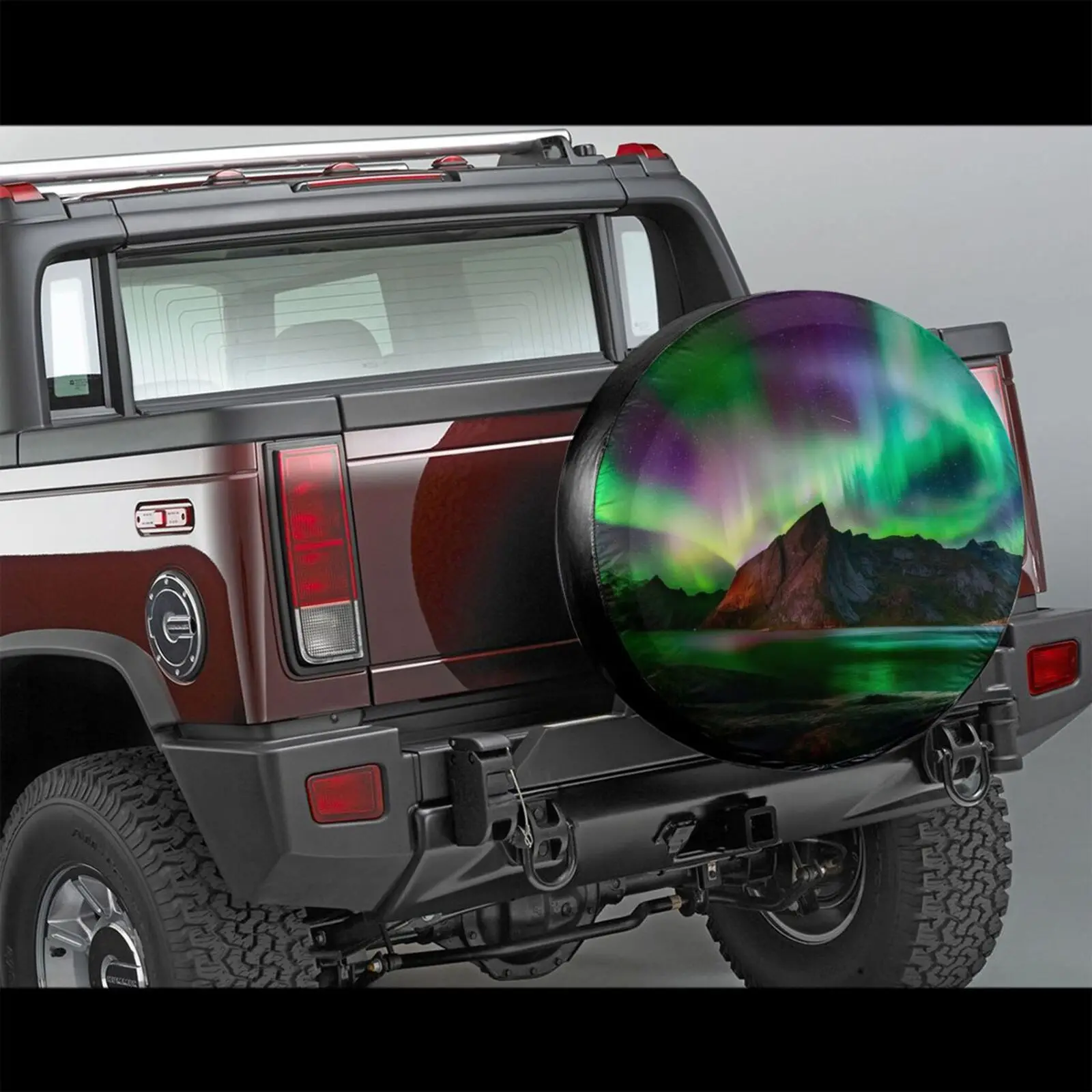 Автоаксесоари за Гуми 3d Принт Красива Гледка Aurora Калъф за Автомобилни Гуми Протектор Полиестер Универсален Подходящ За Повечето
