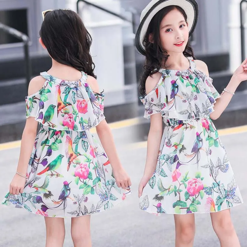 Нова корейска версия на детски поли, лятна рокля за момичета, шифоновое рокля с пола на бретелях за деца, модни дрехи от 1 до 16 години