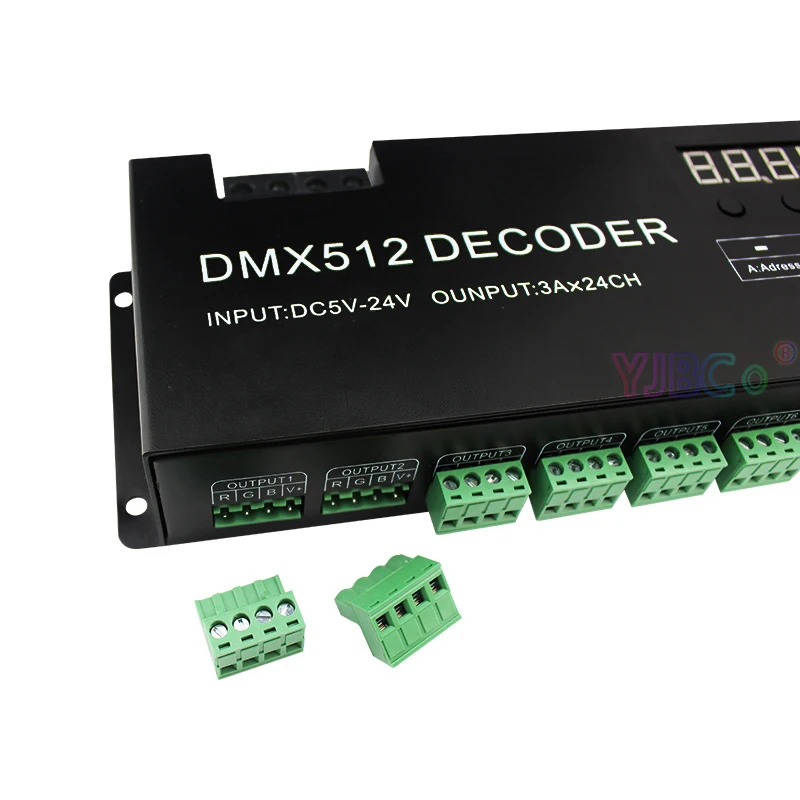 24 Канала DMX512 декодер DC 5 В 12 В 24 В 3A * 24CH един-цветен RGB led Лента Контролер на сценичното осветление PWM DMX512/1990 сигнал