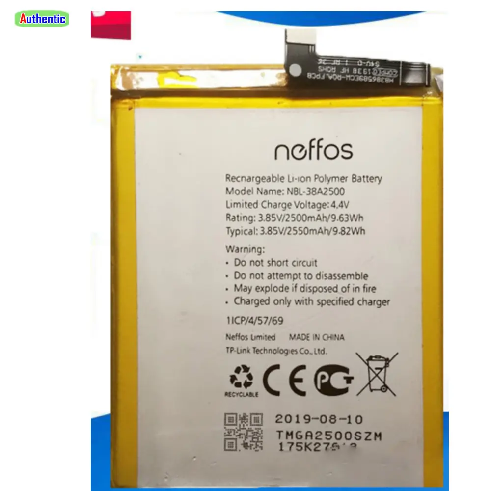 Батерия 2550 ма 9.82 Wh 3,85 В NBL-38a2500 NBL-38A2500 за TP-link Neffos X1 Lite TP904A TP904C Батерия за мобилен телефон