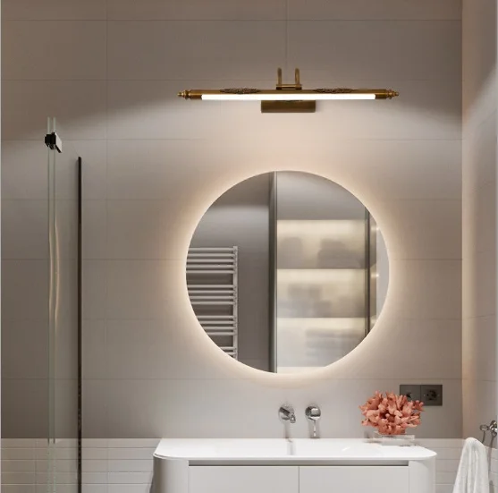 Led огледално фарове шкаф, тоалетка ретро светлина прост модерен водоустойчив противотуманный огледален монтиран на стената лампа