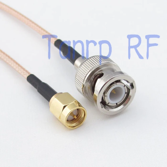 2 ЕЛЕМЕНТА 20 см Косичка коаксиален кабел RG316 удлинительный кабел 8 инча BNC мъжки към SMA plug RF адаптер конектор