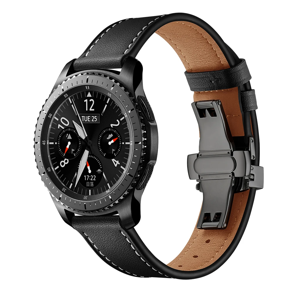 Италиански Кожена каишка За samsung galaxy watch 3 45 mm/46 мм Gear s3 frontier каишка гривна Huawei gt-2-2e-Pro 46 мм, 22 мм и каишка за часовник