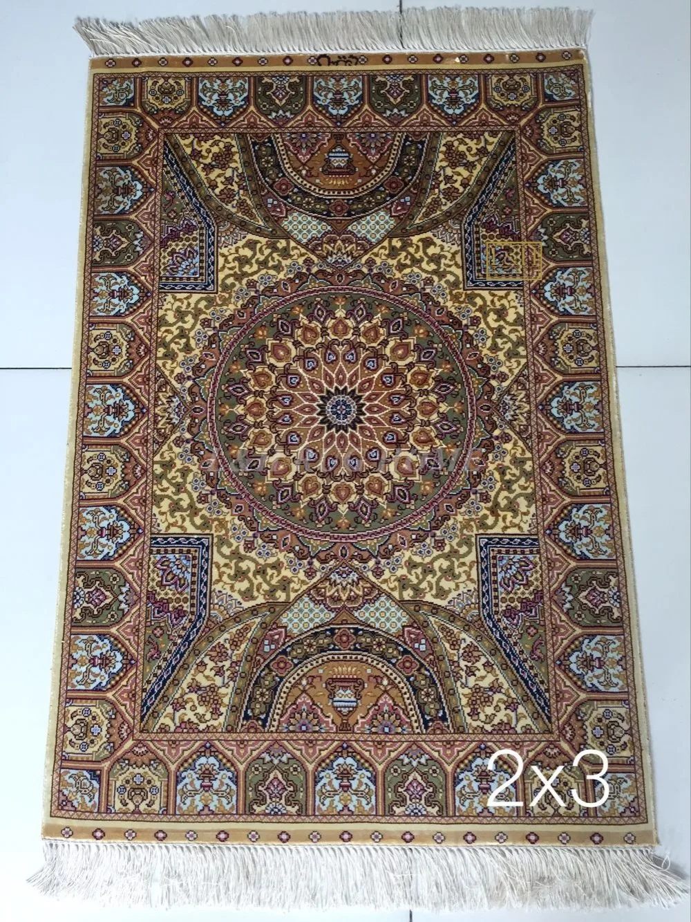 Безплатна доставка и 2 'X3'230 Линия Ръчно изработени от естествена Коприна Източен Персийски Килим ръчно Плетени копринен килим за декорация на дома