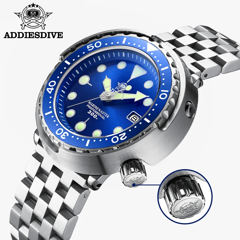 ADDIESDIVE Мъжки Луксозен часовник Със Сапфир Стъкло C3 супер нажежен reloj hombre 300 м водоустойчива Автоматични Механични Часовници за Водолази