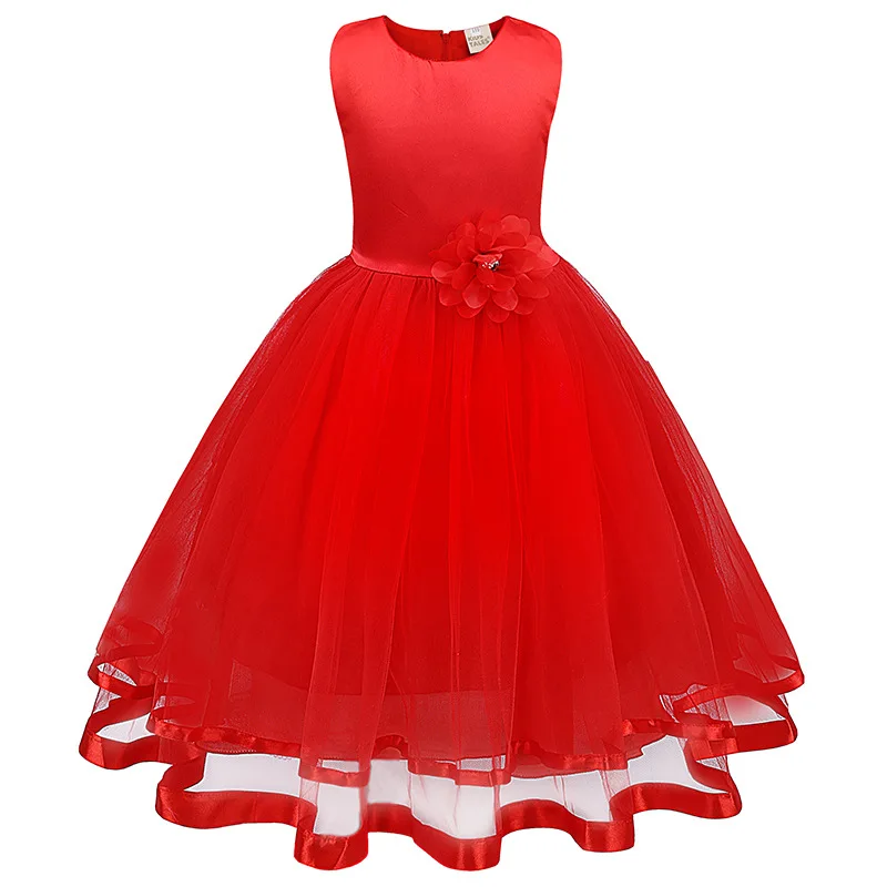 Бебешка рокля на принцеса рокля бебешка рокля със средна дължина на роклята на цветя модел за момичета сетчатое рокля за момичета корея детски дрехи