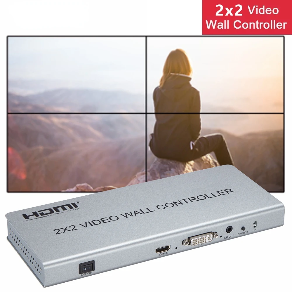 Контролер Видеостены 2x2 1 HDMI/Milko HDMI на DVI Вход 4 4 K TV Processador de Imagens de Costura 4 TV Мостра на Ума, Тялото Срастване
