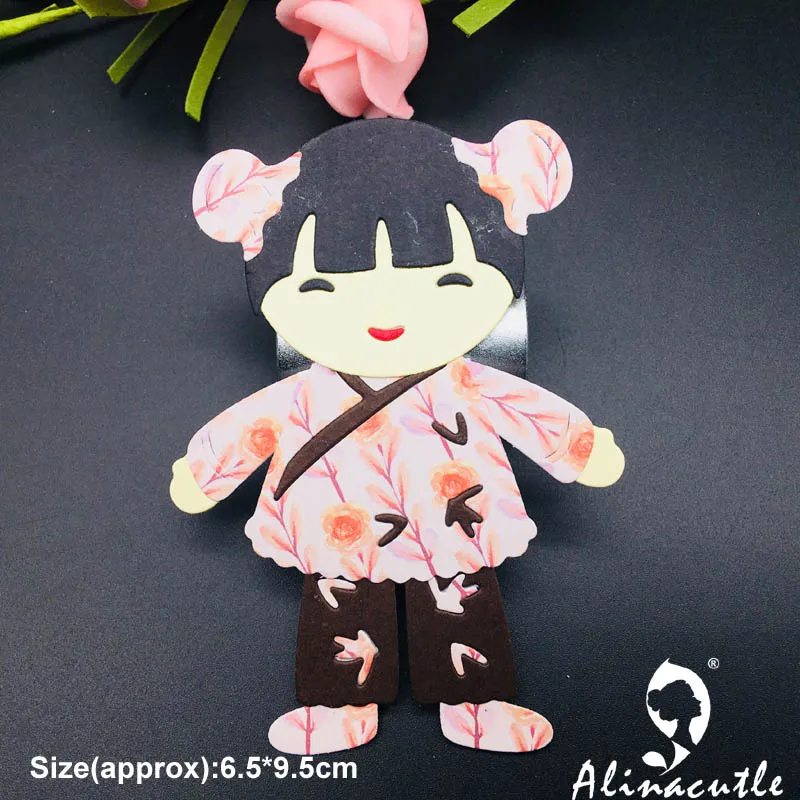 Щанцоване от метал за рязане, печат Китайска кукла момиче Alinacraft Албум за Изрезки papercraft ръчно изработени шаблони за картички на арт машина