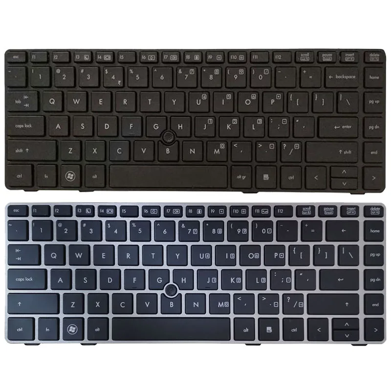Клавиатура за лаптоп на САЩ За HP 8470B 8470 P 8470 8460 8460 p 8460 W 6460 6460b 6470 сребро/черна рамка С указательной дръжка