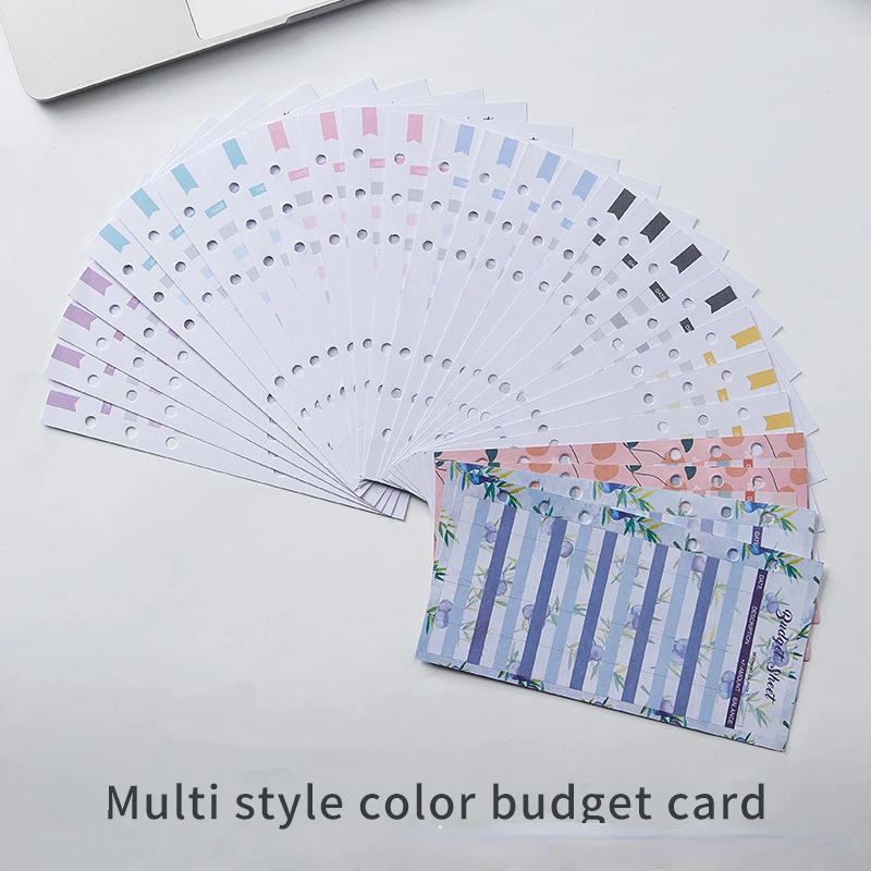 12 бр./компл. цветни бюджетни картички с 6 дупки за бележник с отрывными листове хартия корици, вътрешни страници, хартия за пълнене