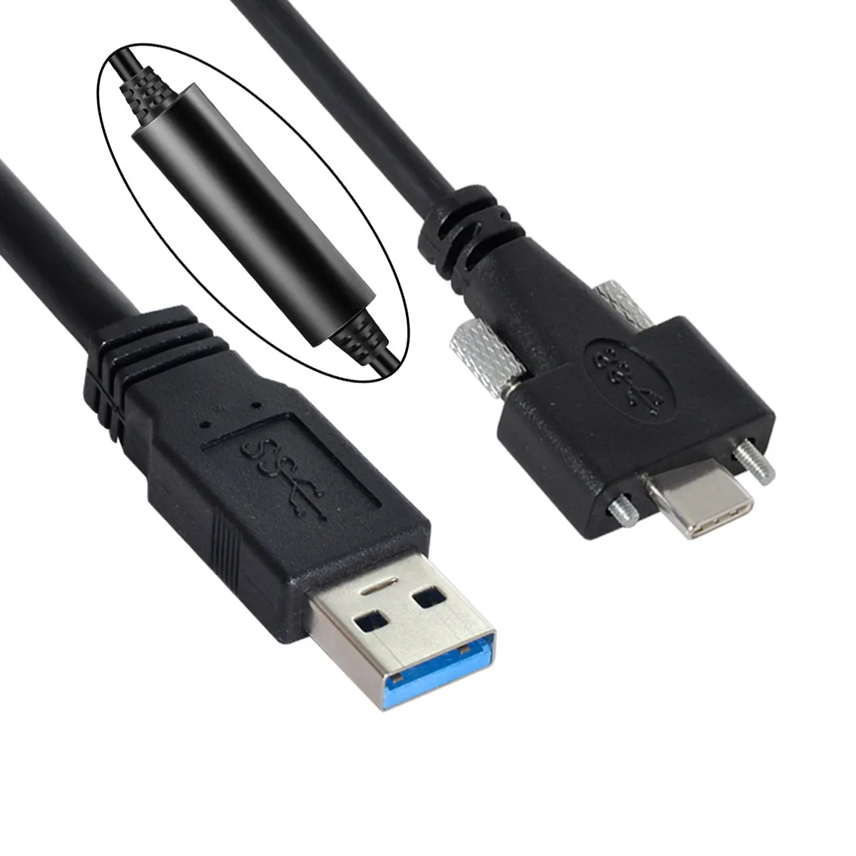 8 м, с два винта и фиксирующимися към стандартния кабел за пренос на данни USB 3.1 Type-C USB3.0