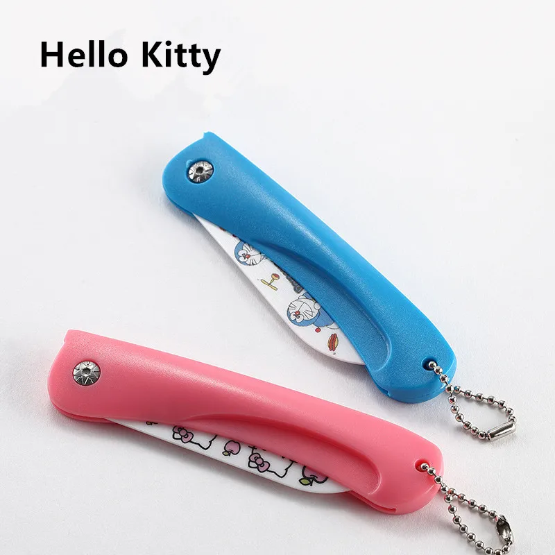 Нож за Плодове Hello Kitty, Керамичен Нож, Сгъваем Нож, Творчески Cartoony Нож За Почистване на Плодове, Домакински Нож, Преносим Подарък Kawai