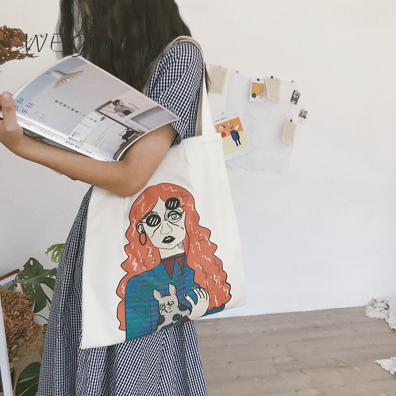 Най-грозното Момиче Печатни Голяма вместительную Холщовую Чанта на рамото си, Ежедневната Индивидуална Портативен Чанта За пазаруване