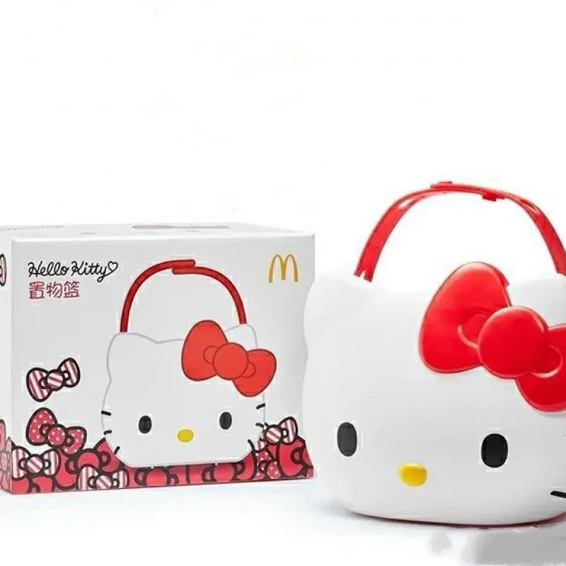 Нова Кошница За Съхранение На Sanrio Hello Kitty Kawaii Cartoony Кола Кошница За Пазаруване Кутия За Съхранение На Аниме Играчки За Момичета Детски Подарък За Рожден Ден