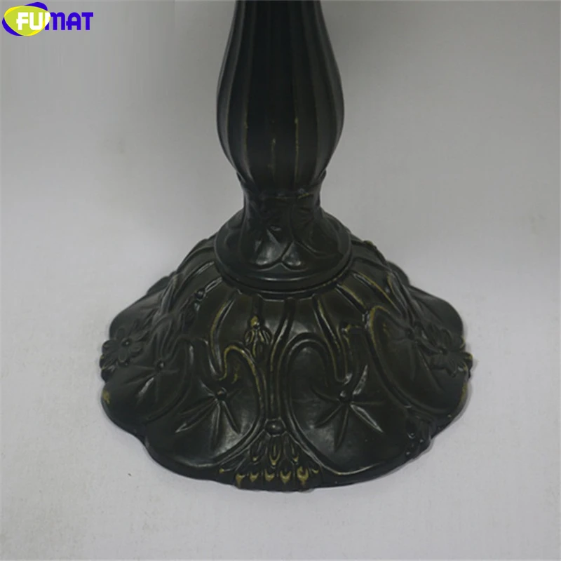 Настолна лампа в стил фумат тифани, черно лампа под формата на водни кончета, 12-инчов настолна лампа от витражного стъкло, ръчна изработка, европейският сплав, рама Изображение 1 