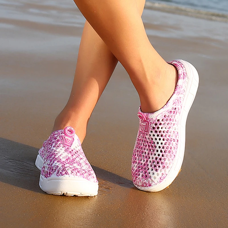 2022 Модни Дишащи Обувки, Дамски Сандали-сабо, Дамски Плажни Отворени Ежедневните Външни Непромокаеми обувки На плоска подметка Изображение 1 