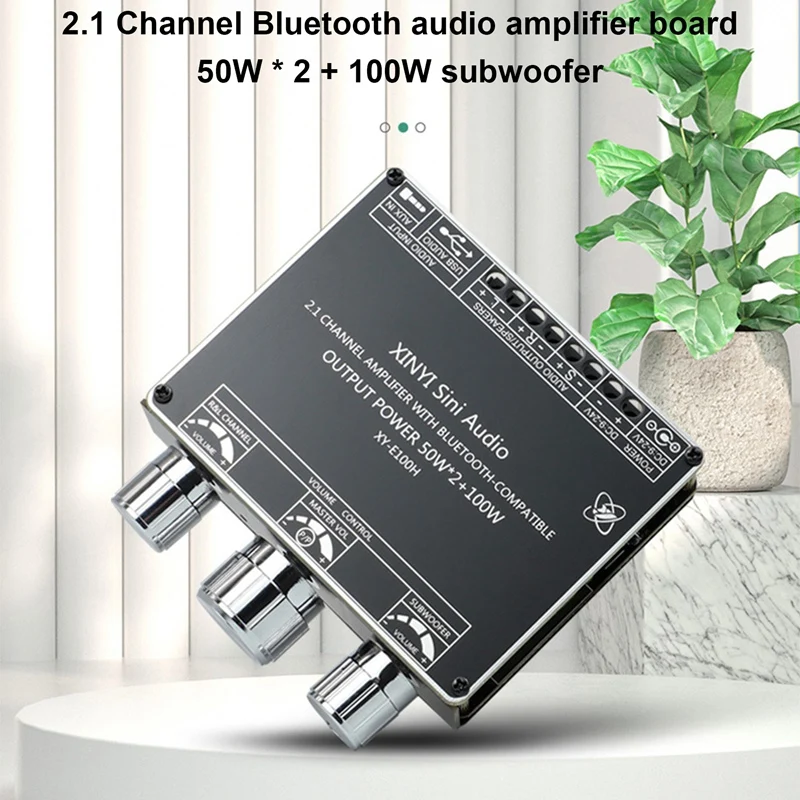 E100H с 2.1 Канален Bluetooth 5,1 Такса Аудиоусилителя Модул TPA3116D2 50Wx2 + 100 W Высокомощный Субуфер Усилвател Такса Изображение 2 