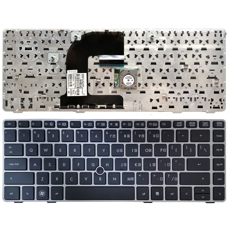 Клавиатура за лаптоп на САЩ За HP 8470B 8470 P 8470 8460 8460 p 8460 W 6460 6460b 6470 сребро/черна рамка С указательной дръжка Изображение 3 