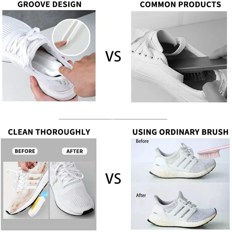 Професионална четка за почистване на обувки, многофункционална четка за почистване на обувки с дълга дръжка, определени бели тапочек за обувки, подвесная мека четка за обувки Изображение 4 
