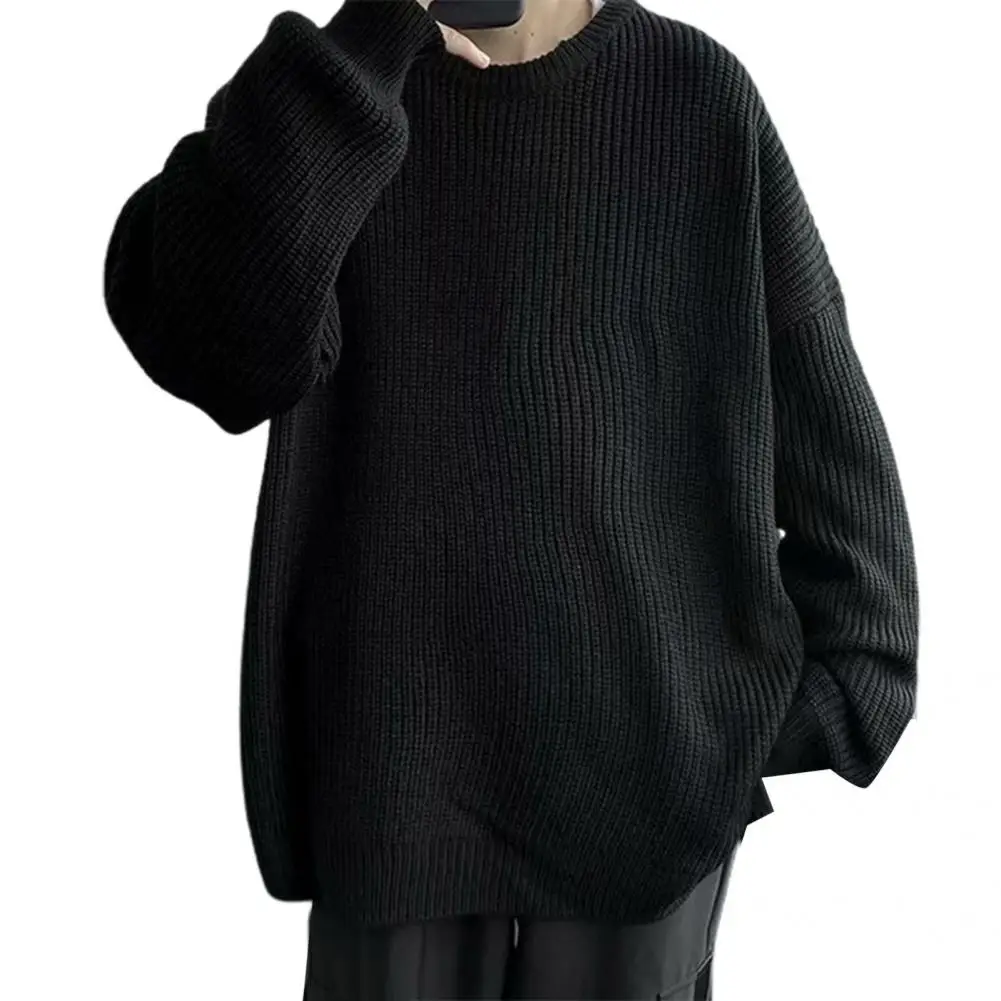 Универсален Мъжки Пуловер, Без Зимен Пуловер, Еластичен Мъжки Пуловер С Дълъг Ръкав, Просто Изображение 4 