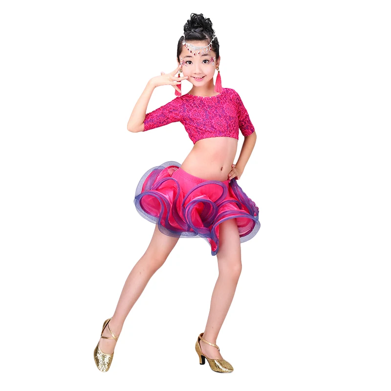 Нови деца професионален латино танци, костюми за деца момичета 