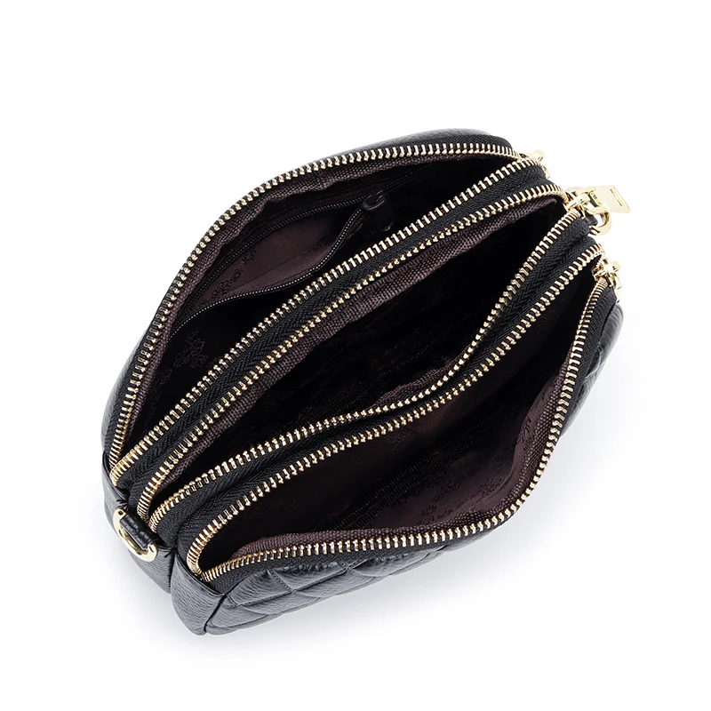 Лятна дамска чанта, Нова кожена диагонално чанта във формата на диамант, Лесна и универсална чанта-клатч от Телешка кожа на първия слой с множество офиси Изображение 5 