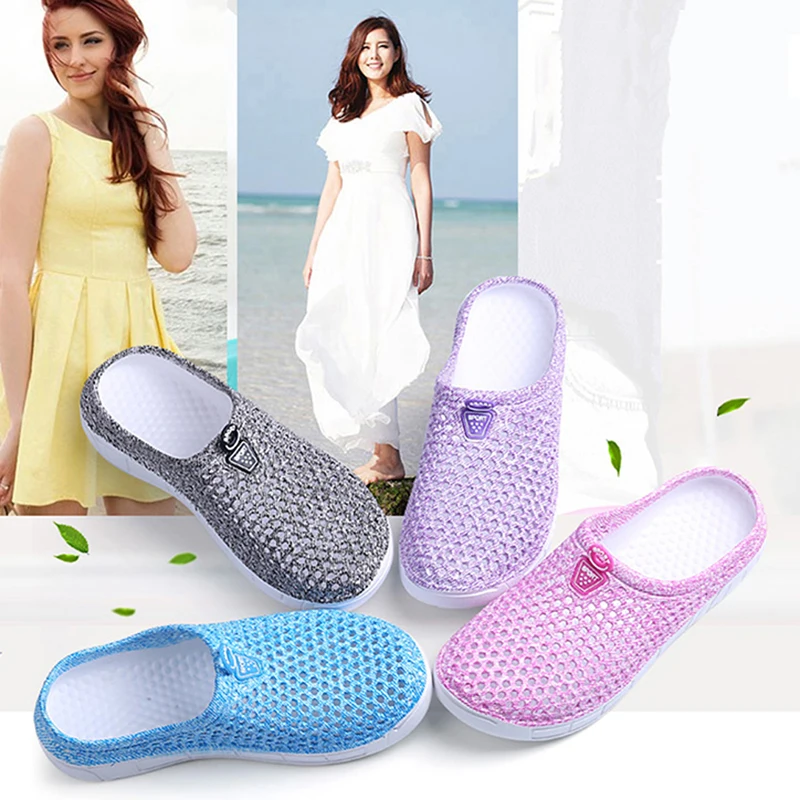 2022 Модни Дишащи Обувки, Дамски Сандали-сабо, Дамски Плажни Отворени Ежедневните Външни Непромокаеми обувки На плоска подметка Изображение 5 